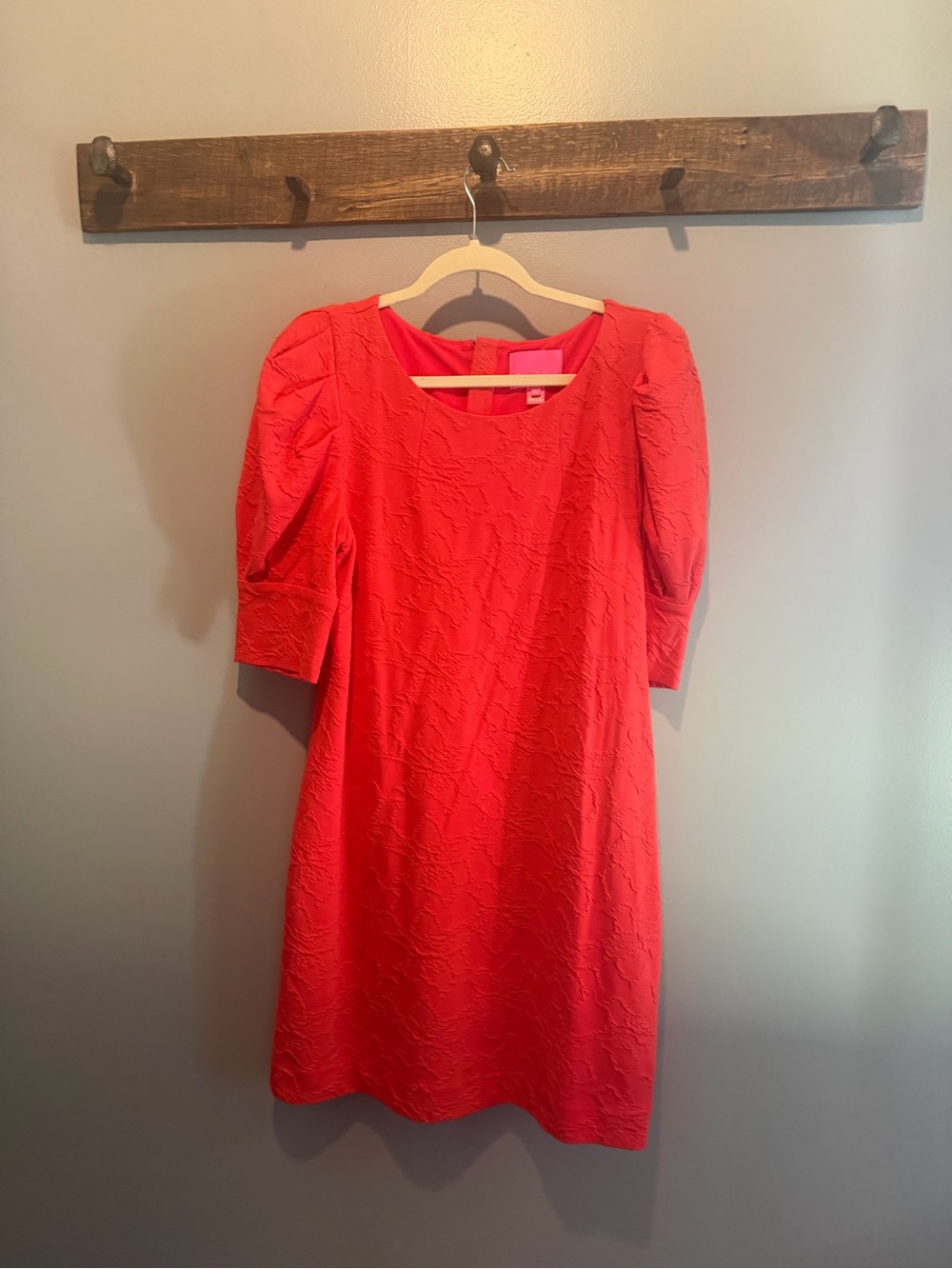 Lilly Pulitzer Coral-Red Puff Sleeve Mini Dress
